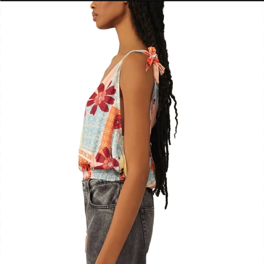 FREE PEOPLE Tied To You Printed Tank Top - Picture 2 of 3